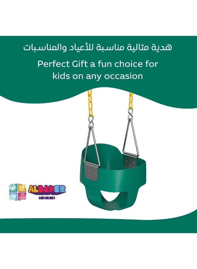 AL BADER Swing Wall Iron with Baby Swing Seat and Chains For Outdoor Activity, Iron Wall Swing Heavy Duty Bench with Iron Bar, Plastic Covered Chain & Hooks, Baby Swings Attached To Side Wall - Image 4